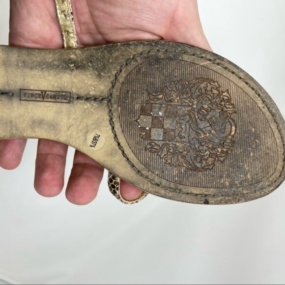 Vince Camuto VC-AMI Sandals in 7.5 snakeskin gold amber rhinestones - Picture 5 of 13